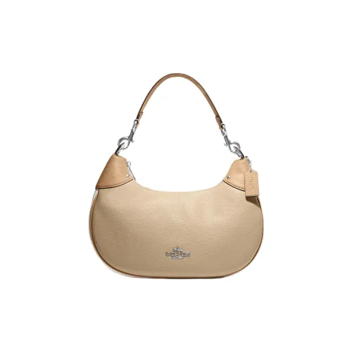 COACH Mara Песочный Кожа Плечевая Сумка Сумка-полумесяц Сумка Сумка через плечо Большая Женская Хаки