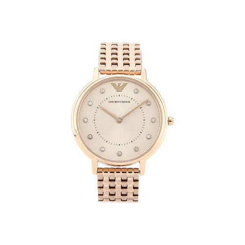 EMPORIO ARMANI Часы Кварцевый механизм Нержавеющая сталь Ремешок Золотистый циферблат Женский AR11062