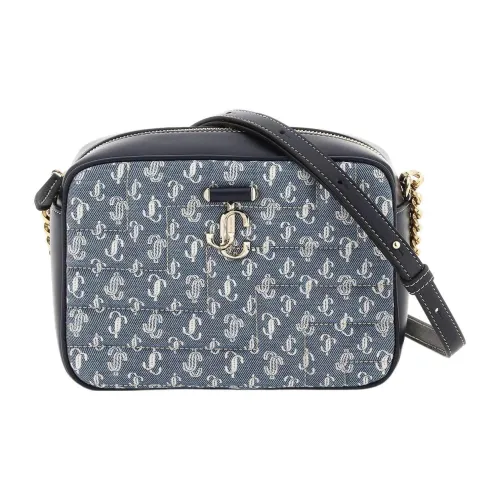 Jimmy Choo Лоскутное шитье Деним Camera Сумка Сумка через плечо Женская Синяя