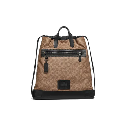 COACH ACADEMY Нейлон с холстом кожа рюкзак большой мужской хаки и черный