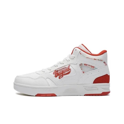 361° Slip Устойчивый к истиранию MID Топ Скейтборд Кроссовки Женские Белый Красный