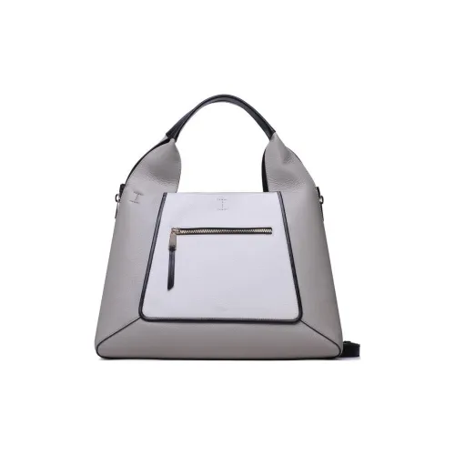 Furla Gilda GRAIN LEATHER Тоут Сумка Сумка для покупок Сумка на плечо Сумка Большая Женская Серый и Белый