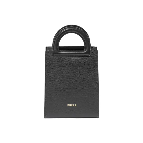 Furla GRAIN LEATHER Сумка-ведро Сумка Сумка через плечо Сумка через плечо Маленькая Женская Черная
