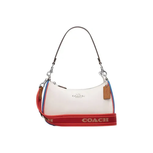 COACH Teri Коровья кожа Полумесяц Сумка Сумка Сумка через плечо Женская Белая