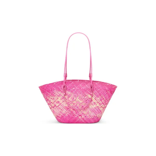 LOEWE Anagram Basket Iracap Palm Fiber Корова Кожа Сумка через плечо Женская Peach Pink