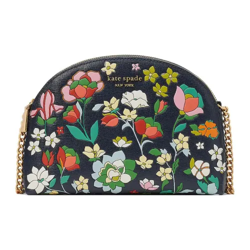 Kate Spade Цветочный дизайн Крестообразная текстура Кожа Сумка через плечо Обычный Женские Черный