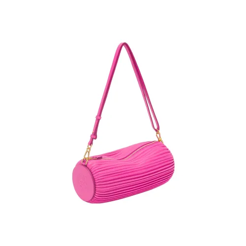 LOEWE Crinkle Nappa Sheep Leather Handbag Shoulder Bag Women's Peach Pink