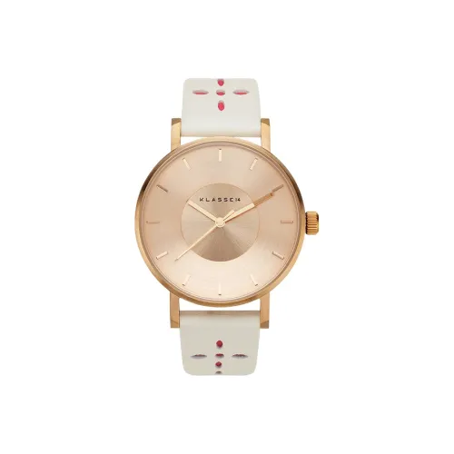 KLASSE14 Volare Collection Наручные часы Кварцевый механизм Кожаный ремешок 36 мм Золотой циферблат Женские часы