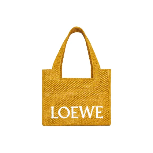 LOEWE Рафия Волокно Плечо Сумка через плечо Сумка среднего размера Женская Охра