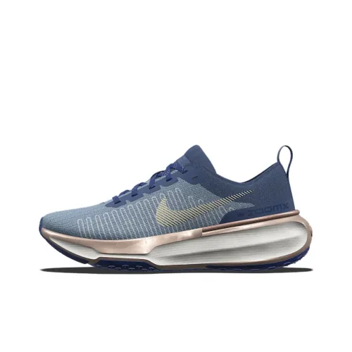 Nike Invincible Run 3 Амортизирующие шоки Противоскользящие и устойчивые к истиранию Низкий топ Беговые кроссовки Женские Синий
