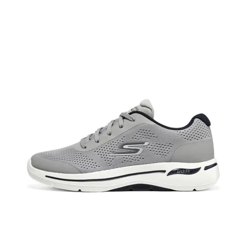 Skechers Go Walk Arch Fit Амортизация Износостойкий Низкий Топ Casual Мужской Серый Белый