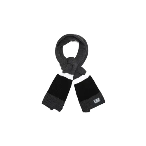 EMPORIO ARMANI Акриловые вязаные шарфы Серый/Черный Мужской