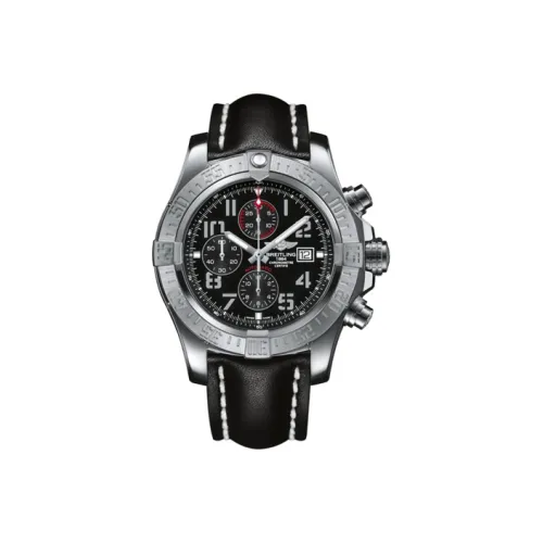 Breitling Avenger Автоматический Механический Часы Мужские Циферблат Черный Кожаный Ремешок