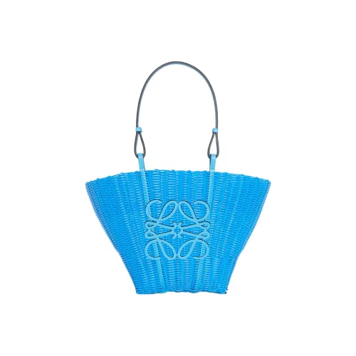 LOEWE Basket Пластик Корова Кожа Сумка через плечо Женская Небесно-голубая