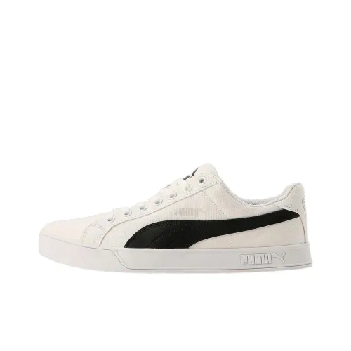 PUMA Smash Slip-Resistant Abrasion-Resistant Low-Top Skateboard Shoes Unisex Black White PUMA Smash противоскользящие устойчивые к истиранию низкие топовые скейтбордические кроссовки унисекс черный белый