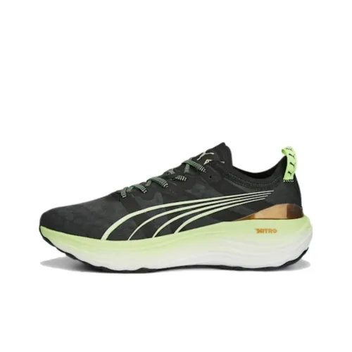 PUMA ForeverRUN Nitro Shock Absorbers Противоскользящие Дышащие Низкие Топы Повседневные Беговые кроссовки Мужские Черные Зеленые