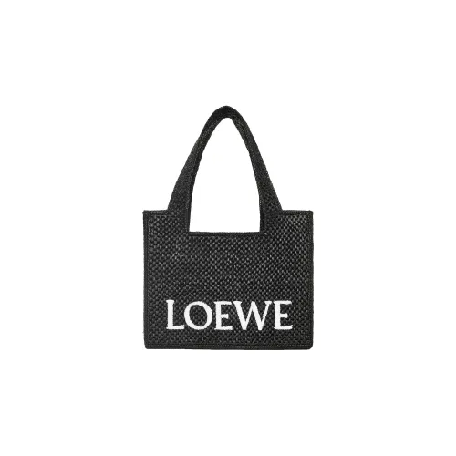 LOEWE Рафия Волокно Плечо Сумка через плечо Сумка среднего размера Женская Черная