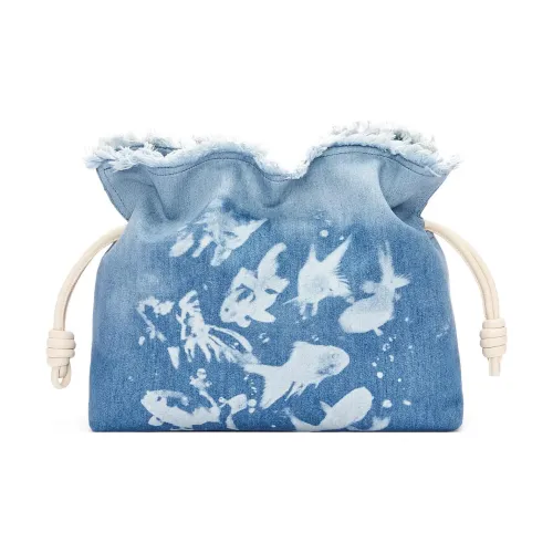 LOEWE Холст Клатч Большой Женский Светло-Синий