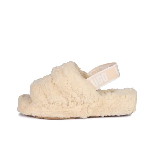 UGG FLUFF YEAH Стильные Сандалии Женские Светлый Бежевый