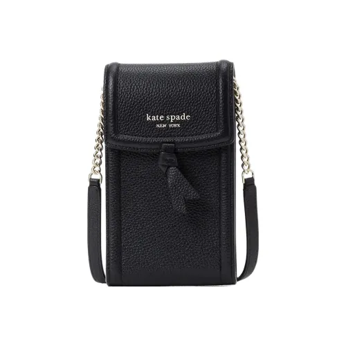 Kate Spade Knott Зернистая текстура кожа чехол для телефона сумка через плечо женский черный