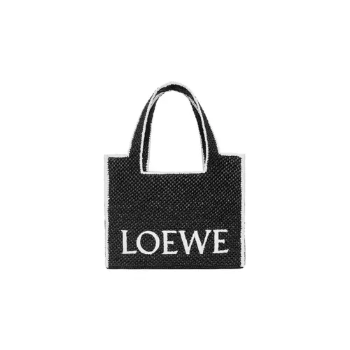 LOEWE Font Tote Рафия Волокно Сумка-тоут Сумка для покупок Сумка Большая Женская Черная