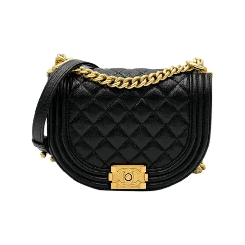 CHANEL С рельефным тиснением Телячья кожа с золотым металлом Сумка через плечо Маленькая Женская Черная