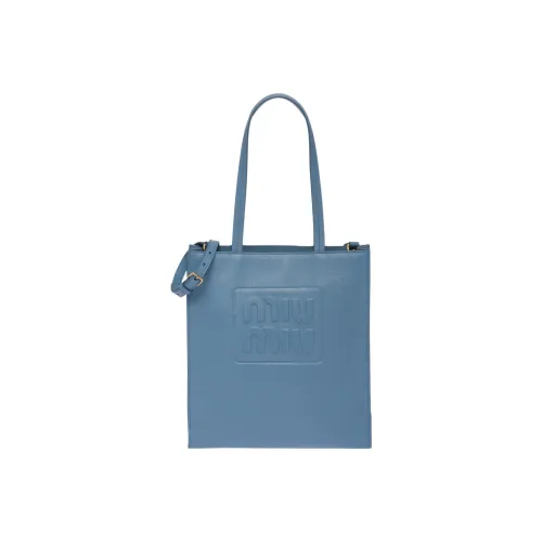 MIU MIU Кожа Тоут Сумка Сумка для покупок Сумка Женская Межзвездный синий