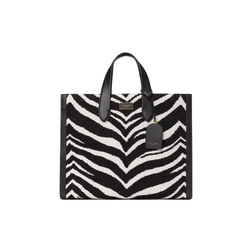 Kate Spade Manhattan Коровья кожа с тканевой сумкой-тоут сумка для покупок сумка большая женская черно-белая