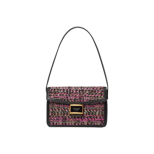 Kate Spade Katy Коровья кожа с тканевой курьерской сумкой сумкой сумкой через плечо женская розовая и черная