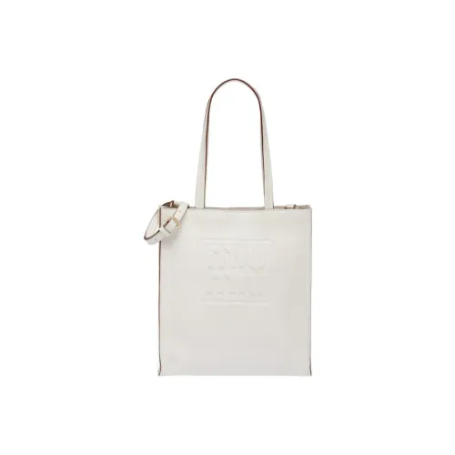 MIU MIU Кожа Тоут Сумка Сумка для покупок Сумка Женская Белая