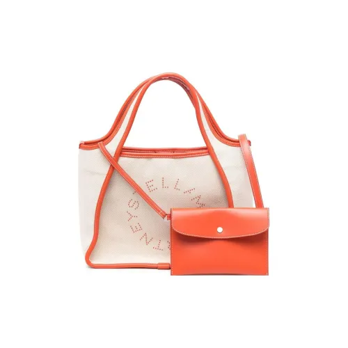 Stella McCartney Хлопок Тоут Сумка Сумка для покупок Сумка через плечо Сумка Женская Оранжевый Белый