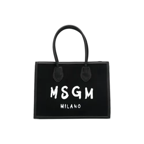 MSGM Полиуретан Тоут Сумка Сумка для покупок Сумка на плечо Сумка для ребенка Черный Белый