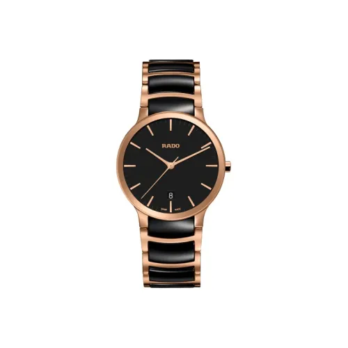 RADO Crystal Collection Кварцевый механизм Мужские часы Часы 38 мм Черный циферблат