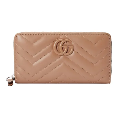 GUCCI GG Marmont Кожа Кошелек Женские Розовый Бежевый