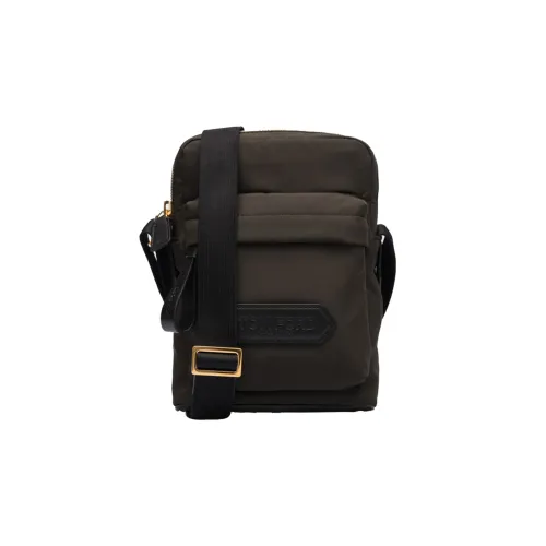 TOM FORD Переработанный Нейлон Курьерская Сумка Сумка через плечо Мини Мужская Коричневая