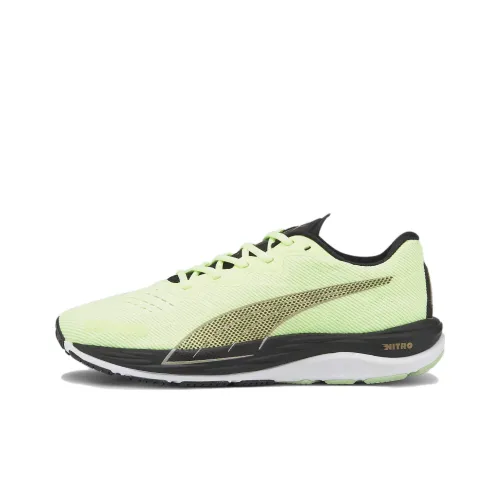 PUMA Velocity Nitro 2 Slip-Resistant Abrasion-Resistant Low Top Training Running Shoes Men's Green Black PUMA Velocity Nitro 2 Противоскользящий устойчивый к истиранию низкий топ тренировочные беговые кроссовки мужской зеленый черный