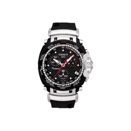 TISSOT Quartz Механизм Мужские часы Циферблат 42 мм Черный корпус Нержавеющая сталь Резиновый ремешок