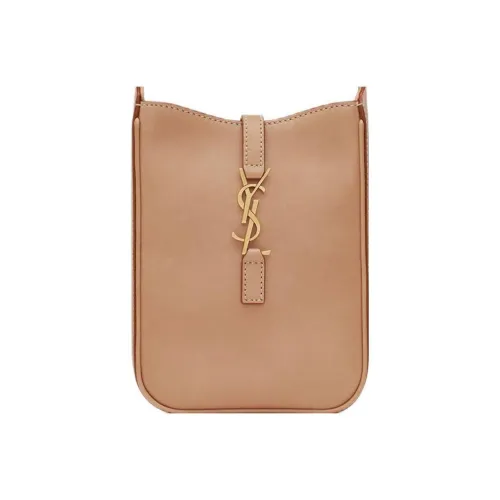 SAINT LAURENT Телячья кожа Вертикальная Ручная Сумка Сумка через плечо Мини Женская Коричневая Золотая