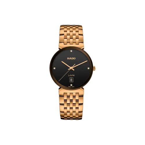 RADO Florence Collection Кварцевый механизм Мужские часы Циферблат 38 мм Черный корпус из нержавеющей стали