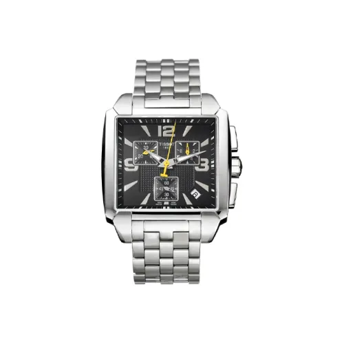 TISSOT Quartz Механизм Мужские часы Циферблат 39*11 мм Черный Нержавеющая сталь Корпус Нержавеющая сталь Ремешок