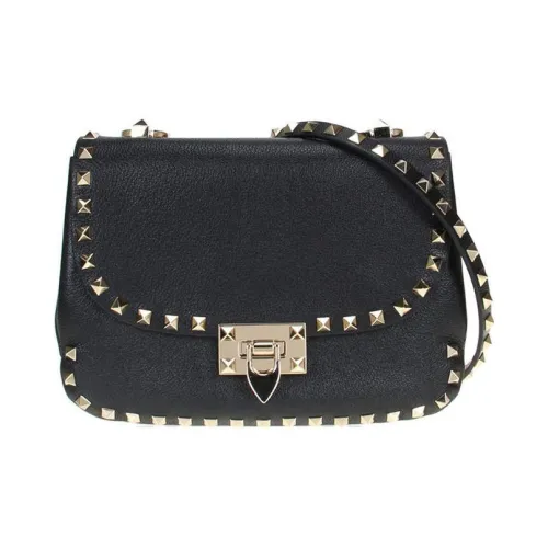 Valentino Кожа Седло Сумка Сумка через плечо Стандартная Женская Черное Золото