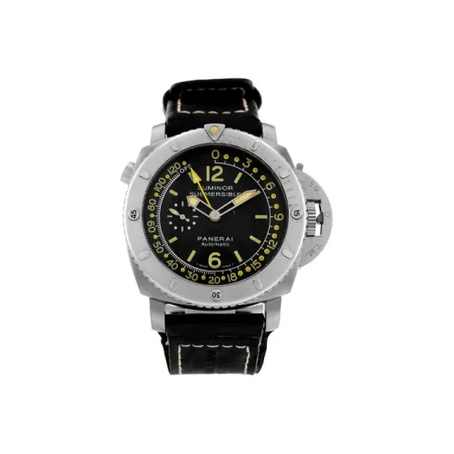 PANERAI Кварцевый механизм Мужские часы Часы 47 мм Черный циферблат Нержавеющая сталь Титан Нержавеющая сталь Корпус Резиновый ремешок