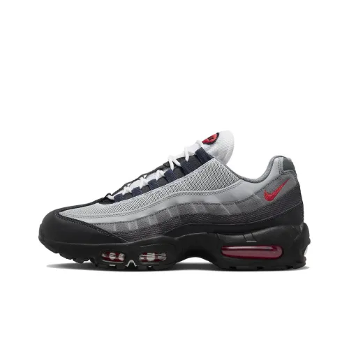 Nike Air Max 95 'Track Red' Устойчивый к истиранию Дышащий Низкий Топ Повседневная обувь Мужская Черный Серый Красный