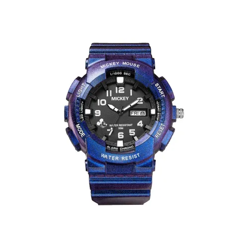 Disney Mickey Series Кварцевый механизм Часы Мужские Черный циферблат