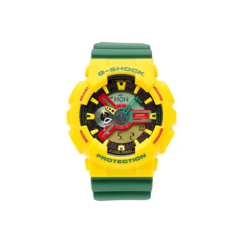 CASIO Liquid Crystal Analog Dual Display Series Кварцевый механизм Часы Женские Желтый Циферблат GA 110RF 9a