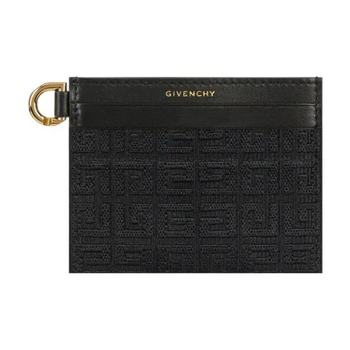 GIVENCHY 4G Кожа Панельная Холст Держатель для карт кошелек Женский Черный