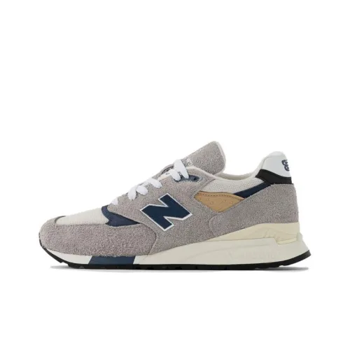 New Balance NB 998 Устойчивый к истиранию MID Топ Повседневная Городская Коммутация Беговые кроссовки Унисекс Серый Синий