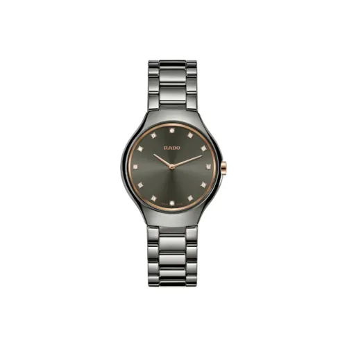 RADO True Thinline Collection Кварцевый механизм Женские часы 30MM Серый циферблат Керамика Чехлы для часов Керамика Ремень R27956722