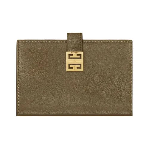 GIVENCHY 4G Grained Телячья кожа Кошелек Женские Темный хаки