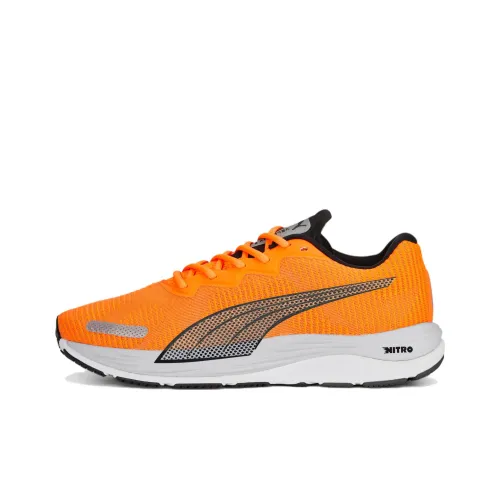 PUMA Velocity Nitro 2 Slip-Resistant Abrasion-Resistant Low Top Casual Running Shoes Men's Orange Black PUMA Velocity Nitro 2 Противоскользящие Износостойкие Низкие Топ Повседневные Беговые Кроссовки Мужские Оранжевые Черные